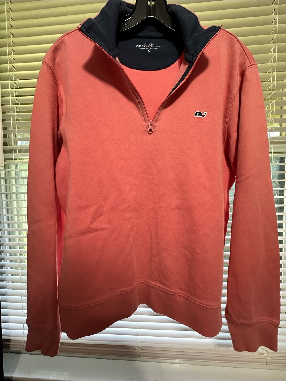 Vineyard Vines Women's 1/4 Zip Pullover Shep Shirt Sweater Coral Pink Size S